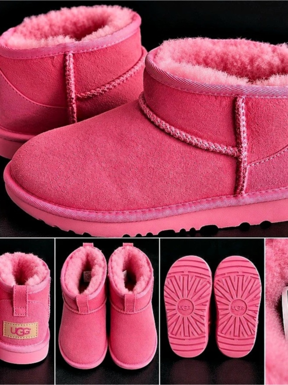 UGG Kids' Classic Ultra Mini Pink Boots US 2